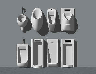 Modern urinal bucket combination 3d model