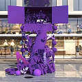 Purple Themed Photo Check-in Spot With Beauty Worthlove Archway And Decorative Displays