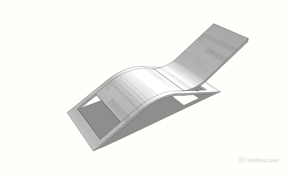 Modern Lounge Chair With Sleek Tilted Design And Flat Surface Support 3d model 