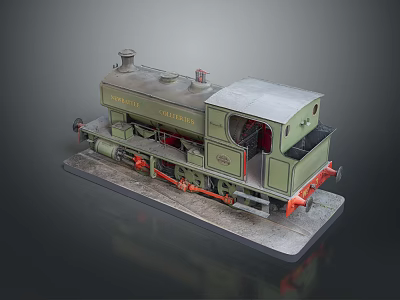 vintage train steam train carriage locomotive head steam carriage train modern vehicle 3d model