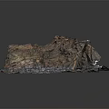 Natural Layered Stone And Wood Structure With Rustic Texture And Detailed Organic Formation