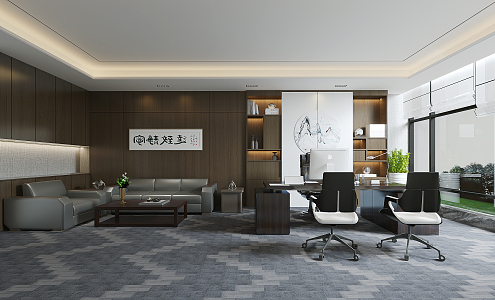 Modern Office Manager Room 3d model