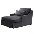 Comfortable Gray Upholstered Single Sofa With Cushion And Skirted Design 3d model