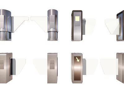 Public Facilities Entry Control Turnstiles With Various Metal Designs And Security Features 3d model