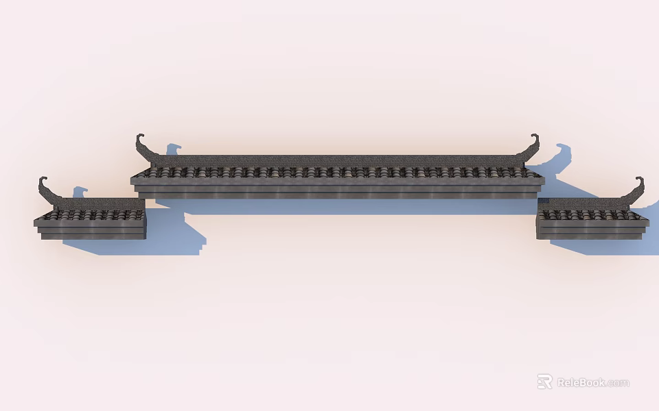 Traditional Architectural Components Featuring Decorative Brackets And Eave Structures 3d model 