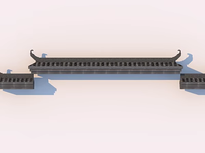 Traditional Architectural Components Featuring Decorative Brackets And Eave Structures 3d model