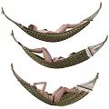 Stylish Woven Hammocks With People Relaxing Comfortably In Different Positions