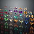 Colorful Butterfly and Wing Shaped Decorative Wall Decor with Various Designs