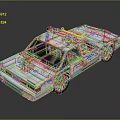 White Police Car Toy Model With Red Blue Lights And POLICE Lettering