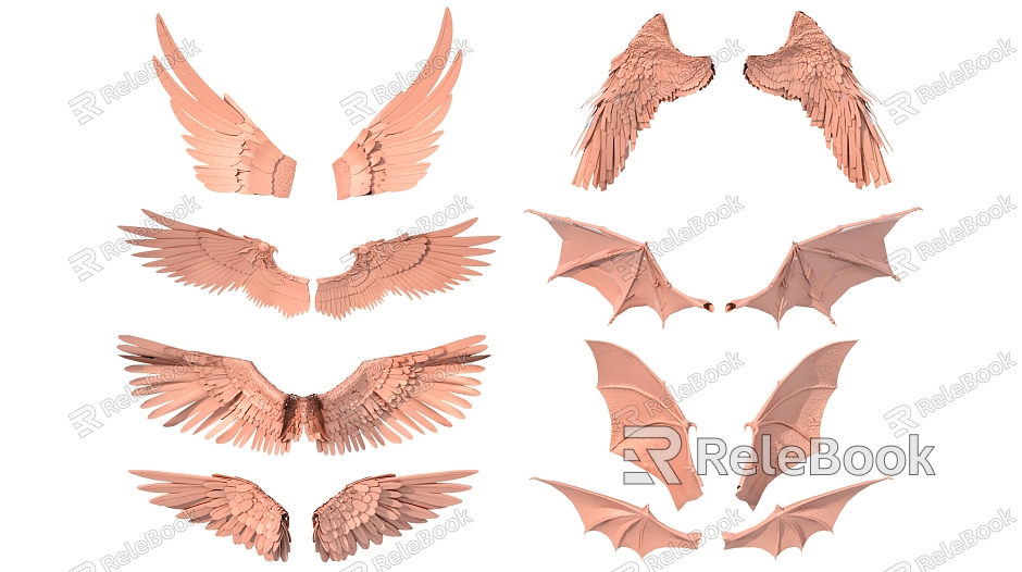 Angel Wings Feather Wings Decoration model