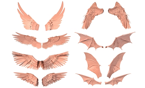 Angel Wings Feather Wings Decoration 3d model