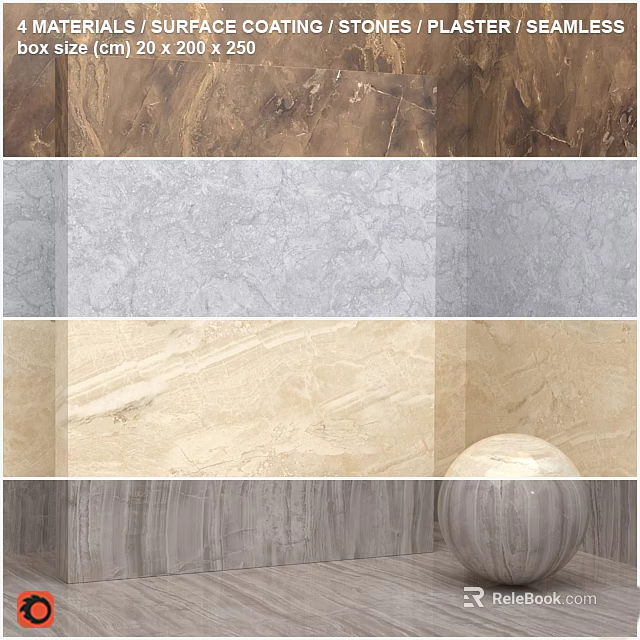 Construction Components Featuring Brown Gray Beige Marble And Gray Wooden Texture Panels 3d model