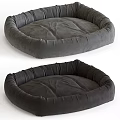 Plush Pet Beds With Soft Edges In Gray And Dark Brown Comfortable Design 3d model