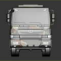 Camouflage Military Tanker Truck With Multiple Circular Hatches On Tank Body