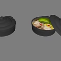 Black Cookware Pot With Lid And Handles For Home Kitchen Cooking
