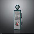 Vintage Green And Silver Gas Pump With Classic Retro Design And Brand Logo