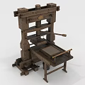 Antique Wooden Printing Press With Vintage Design And Wooden Frame Press Mechanism