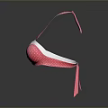 Pink Polka Dot Bikini Top with White Dots and Bow Straps Fashionable Design