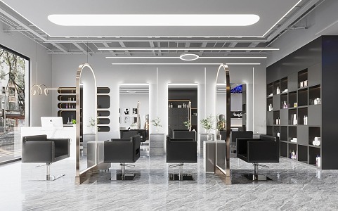 Modern Barber Shop Hairdresser 3d model