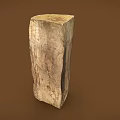 Rustic Wooden Stump With Natural Texture And Smooth Top For Home Decor 3d model