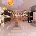 Cultural Center Interior Design With Traditional Lanterns Artistic Wall Decor And Open Exhibition Space