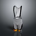 Gray Suspenders Pants With Black Straps And Yellow Orange Trim For Daily Use
