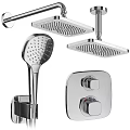 Modern Chrome Shower Head Collection with Handheld Fixed and Overhead Styles 3d model