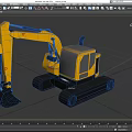 Excavator Hook Machine Excavator Cartoon Excavator Heavy Machinery Engineering Truck Scraper Low Face Number Low Mold Simple Mold Game Video Level Super Realistic 3d model