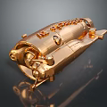 Golden Decorative Object With M A S H Inscription And Intricate Design Details