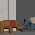 Adorable Elephant Shaped Children's Chairs in Brown and Gray for Kids Room