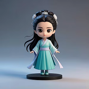 Cartoon Character Antique Female Doll Hand Ornaments 3d model