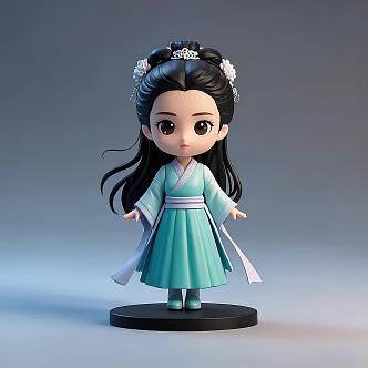 Cartoon Character Antique Female Doll Hand Ornaments 3d model