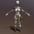 Game Movie Character Robotic Design With Silver White Armor And Metallic Details