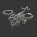 Futuristic Passenger Aircraft with Multiple Square Structures Mechanical Design and Gray Metallic Finish