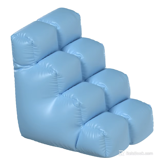 Creative Blue Balloon Sofa Structure Composed Of Inflated Balloon Modules 3d model 