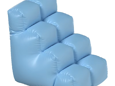 Creative Blue Balloon Sofa Structure Composed Of Inflated Balloon Modules 3d model