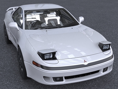 Mitsubishi GTO sports car with interior 3d model