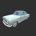 Vintage Light Blue Classic Sedan With Retro Design And Classic Styling