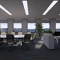 Modern Meeting Room Interior With Long Conference Table Ergonomic Chairs And Indoor Plants