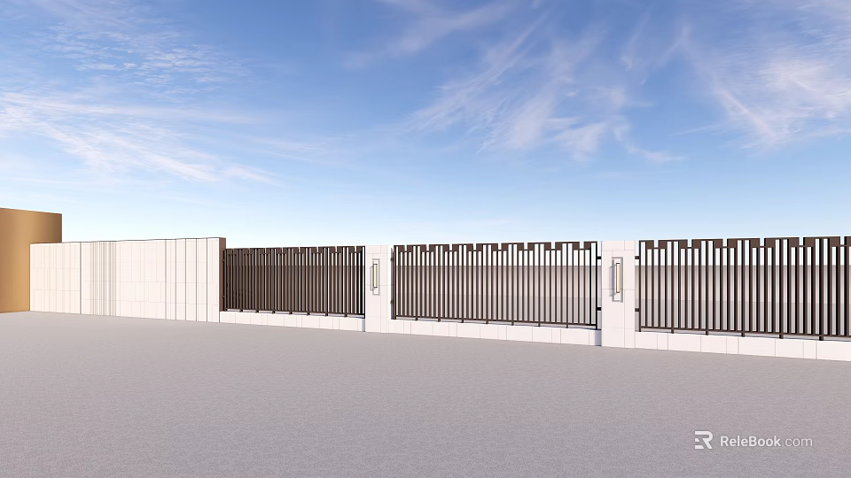 Modern Feature Wall Design With Vertical Slats White Panels And Dark Accents 3d model 