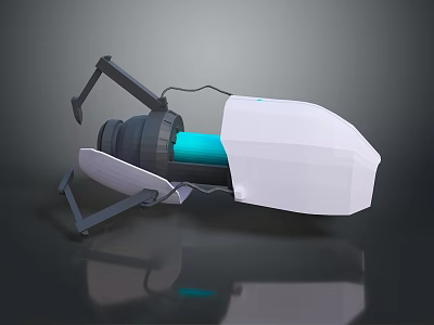 Modern Household Item With White Body Blue Accent And Sturdy Stand Design 3d model