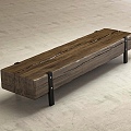 Quiet Ancient Bench Wooden Stool 3d model