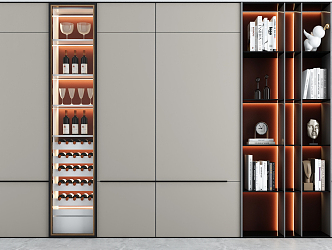 Modern Bookcase Storage Cabinet 3d model