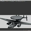Military Fighter Jet With Circular Radar Dome And Extended Wings Design