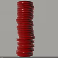 Red Stacked Disc Column With Smooth Circular Layers And Modern Design