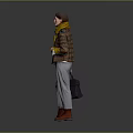 Stylish Winter Apparel And Accessories With Plaid Coat Yellow Scarf And Red Boots
