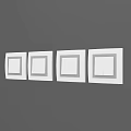 White switch panel 3d model