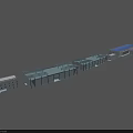 Industrial Factory Complex With Connected Buildings Long Layout And Blue Roof Design