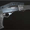 Modern Tactical Shotgun With Black Metal Construction Ergonomic Grip Sling Mounts