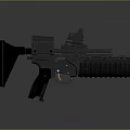 Black Tactical Rifle with Modular Design Red Dot Sight Barrel and Ergonomic Grip 3d model